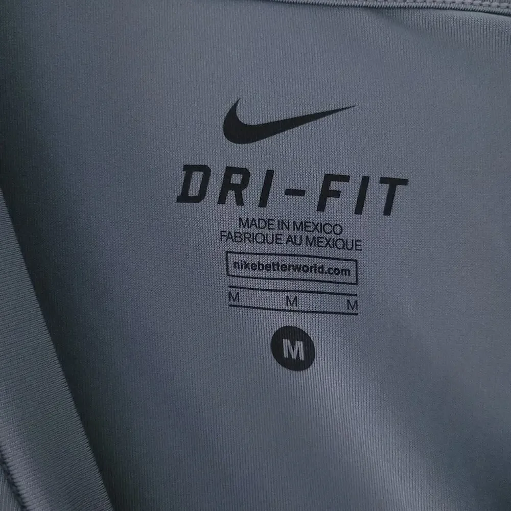Nike Dri-Fit Short Sleeve Base Layer Crew Top Shirt Medium Gray Men Athletic Run